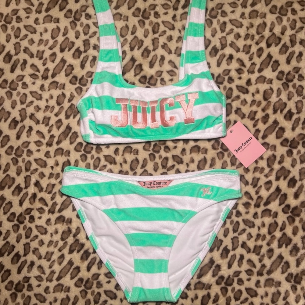 Juicy Couture Striped Regular Size M Bikini Swimwear for Women Viral! NWT summer - Picture 13 of 14